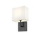 Z-Lite Saxon 1 Light Wall Sconce, Matte Black & White 815-1S-MB - alternate 1